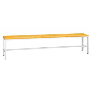 Svařovaná lavice, 200 cm, světle šedá/smrk