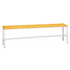 Svařovaná lavice, 150 cm, světle šedá/smrk
