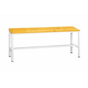 Svařovaná lavice, 120 cm, světle šedá/smrk