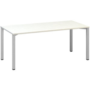 Psací stůl Alfa 200 - 180 x 80 cm, bílý/stříbrný