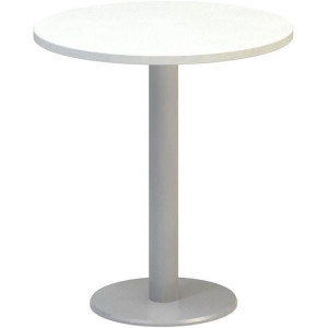 Jednací stůl Alfa 400 - 70 cm, bílý/stříbrný