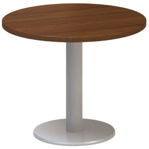 Jednací stůl Alfa 400 - 70 cm, nízký, ořech/stříbr