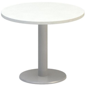 Jednací stůl Alfa 400 - 70 cm, nízký, bílý/stříbrn