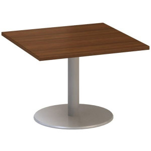 Jednací stůl Alfa 400 - 80 cm, nízký, ořech/stříbr