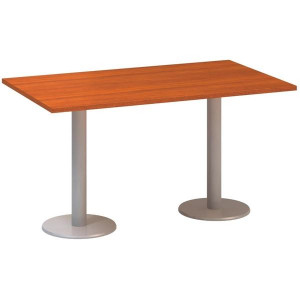 Jednací stůl Alfa 400 - 140 cm, třešeň/stříbrný