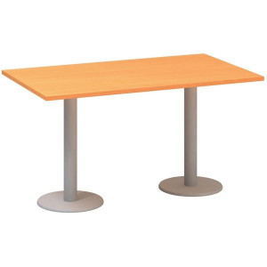 Jednací stůl Alfa 400 - 140 cm, buk Bavaria/stříbr