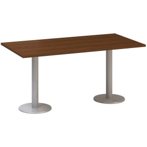 Jednací stůl Alfa 400 - 160 cm, ořech/stříbrný