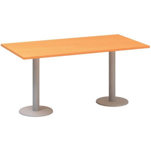 Jednací stůl Alfa 400 - 160 cm, buk Bavaria/stříbr