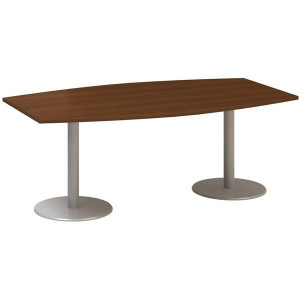 Jednací stůl Alfa 400 - 200 cm, ořech/stříbrný