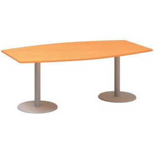 Jednací stůl Alfa 400 - 200 cm, buk Bavaria/stříbr