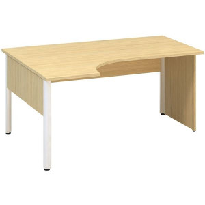 Psací stůl Alfa 100 - ergo, levý, 160 cm, dub Vice