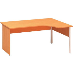 Psací stůl Alfa 100 - ergo, pravý, 160 cm, buk Bav