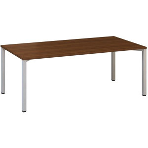Jednací stůl Alfa 420 - 200 x 100 cm, ořech/stříbr
