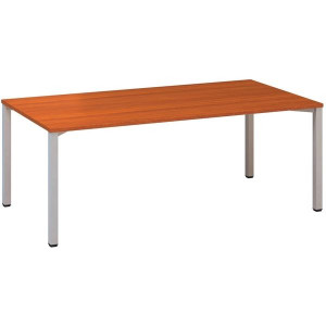 Jednací stůl Alfa 420 - 200 x 100 cm, třešeň/stříb