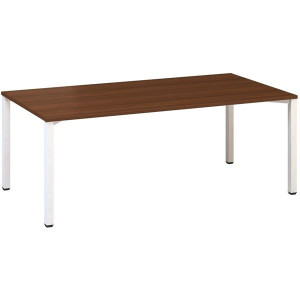 Jednací stůl Alfa 420 - 200 x 100 cm, ořech/bílý