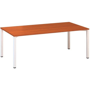 Jednací stůl Alfa 420 - 200 x 100 cm, třešeň/bílý