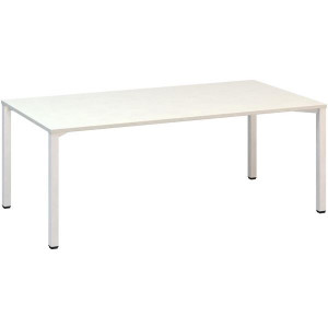 Jednací stůl Alfa 420 - 200 x 100 cm, bílý/bílý