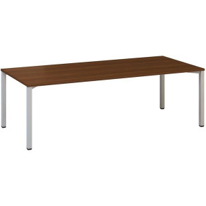 Jednací stůl Alfa 420 - 240 x 100 cm, ořech/stříbr