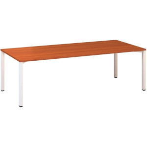 Jednací stůl Alfa 420 - 240 x 100 cm, třešeň/bílý