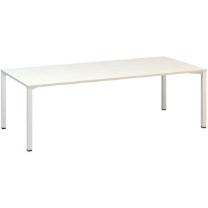 Jednací stůl Alfa 420 - 240 x 100 cm, bílý/bílý