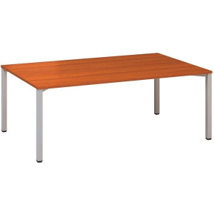 Jednací stůl Alfa 420 - 200 x 120 cm, třešeň/stříb