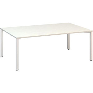 Jednací stůl Alfa 420 - 200 x 120 cm, bílý/bílý