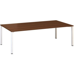 Jednací stůl Alfa 420 - 240 x 120 cm, ořech/bílý