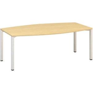 Jednací stůl Alfa 420 - 200 cm, dub Vicenza/bílý