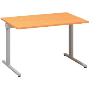 Psací stůl Alfa 305 - 120 cm, buk Bavaria/stříbrný