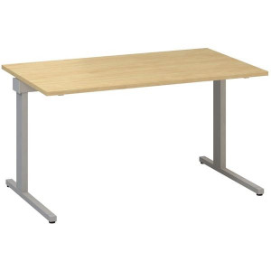 Psací stůl Alfa 305 - 140 cm, divoká hruška/stříbr