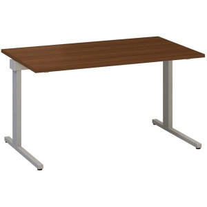 Psací stůl Alfa 305 - 140 cm, ořech/stříbrný