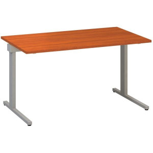 Psací stůl Alfa 305 - 140 cm, třešeň/stříbrný