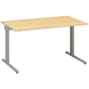 Psací stůl Alfa 305 - 140 cm, dub Vicenza/stříbrný