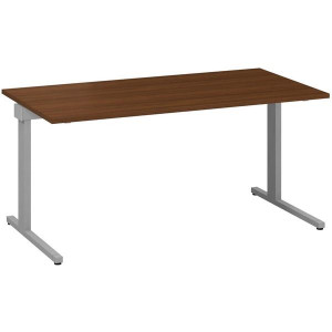Psací stůl Alfa 305 - 160 cm, ořech/stříbrný