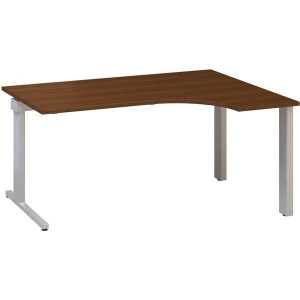 Psací stůl Alfa 305 - ergo, pravý, 160 cm, ořech/s