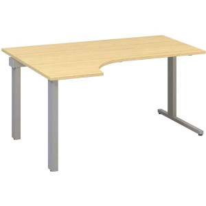 Psací stůl Alfa 305 - ergo, levý, 160 cm, dub Vice