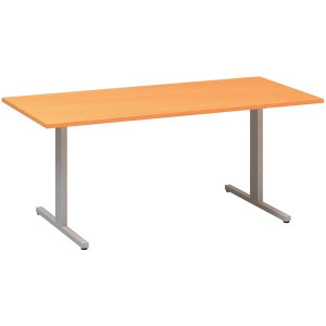 Jednací stůl Alfa 455 - 180 cm, buk Bavaria/stříbr