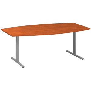 Jednací stůl Alfa 455 - 200 cm, třešeň/stříbrný