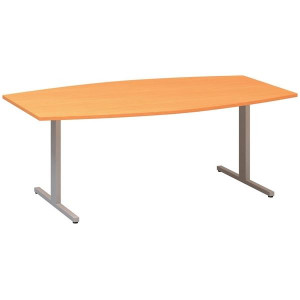 Jednací stůl Alfa 455 - 200 cm, buk Bavaria/stříbr