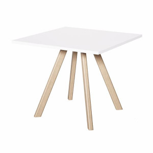 DESKA X JIDELNI STUL WOOD, 90x90CM,TL2,5CM,BILA W9
