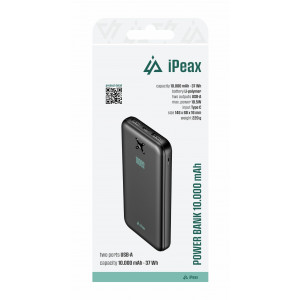 POWER BANKA 10000 mAh, 10,5W, 2x USB-A ČERNÁ
