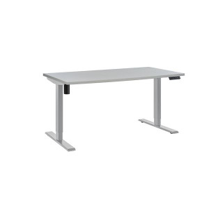 Výškově stavitelný stůl Silent, šíře 138 cm - šedý