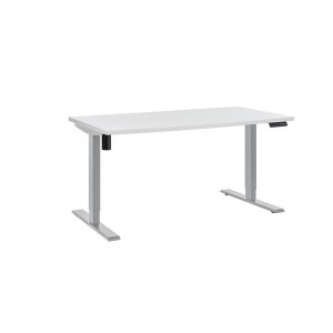 Výškově stavitelný stůl Silent, šíře 138 cm - bílý