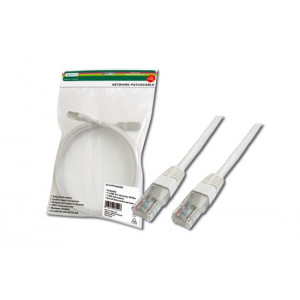 Digitus Patch Cable, UTP, CAT 5e, AWG 26/7, měď, bílý 0,5m