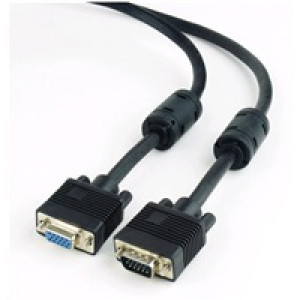GEMBIRD Kabel prodlouž mon 15M/15F VGA  1,8m stíněný ferrity, černý