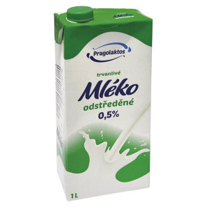 Trvanlivé mléko Pragolaktos - 0,5% odtučněné, 1 l