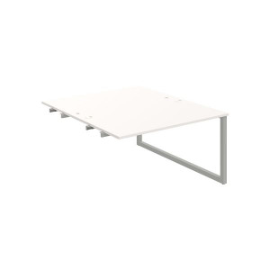 Psací stůl Hobis Uni USD O 1400 R - bílý/šedý, pod