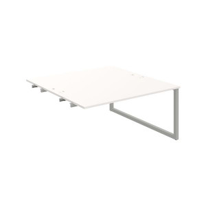 Psací stůl Hobis Uni USD O 1600 R - bílý/šedý, pod