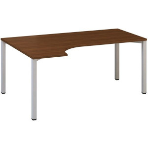 Psací stůl Alfa 200 - ergo, levý, 180 cm, ořech/st