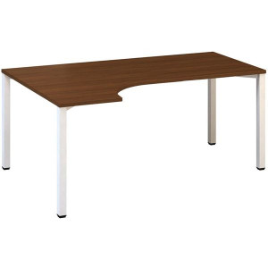 Psací stůl Alfa 200 - ergo, levý, 180 cm, ořech/bí